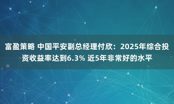 富盈策略 中国平安副总经理付欣：2025年综合投资收益率达到6.3% 近5年非常好的水平